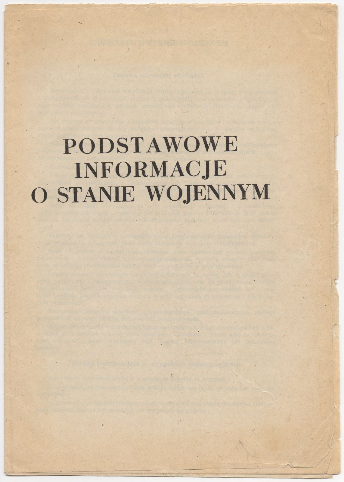 * Początek Stanu Wojennego - 13.12.1981